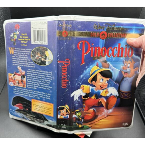 Disney Vtg Pinocchio 60th Anniversary Edition VHS Cassette Tape Mint! W/ Insert - Picture 6 of 8